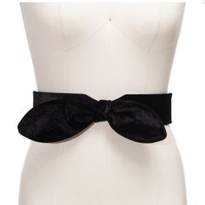 INC Wide Stretch Velvet Bow Belt
